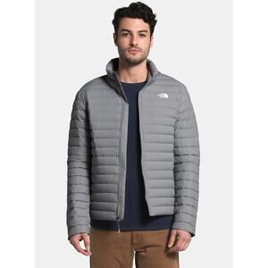 The North Face Mens Matte Gray Stretch Down Insulated Puffer Jacket,Size XXL,EUC